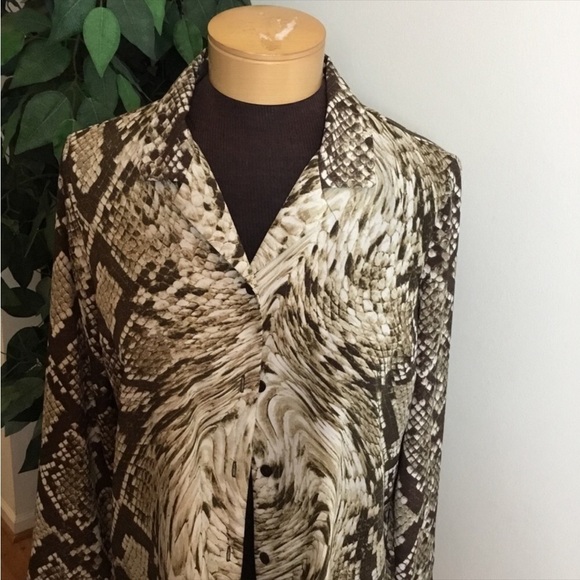 MICHAEL Michael Kors Button down blouse Womans size medium tie front lon… - Picture 2 of 12